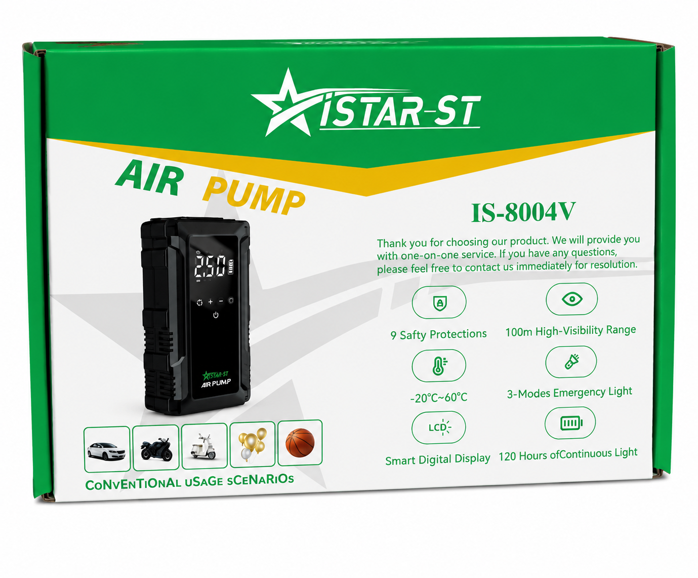 Istar Wireless Portable Air Pump Car, Motorcycle, Ball, Balloon Pump
