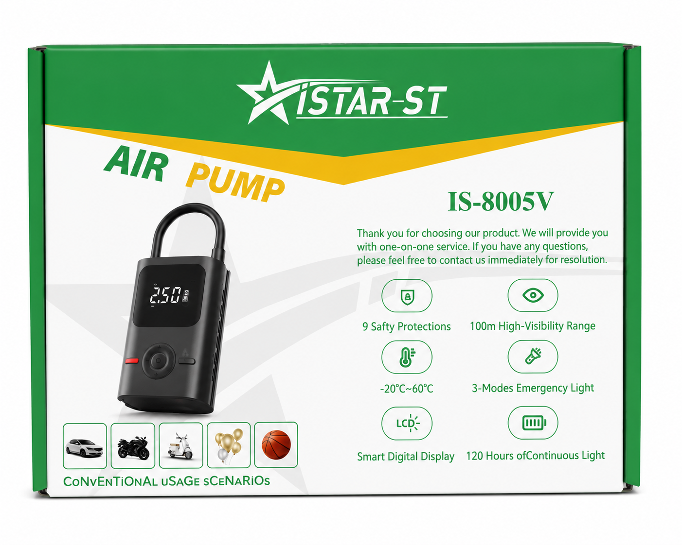 Istar Wireless Portable Air Pump Car, Motorcycle, Ball, Balloon Pump