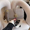 Taupe faux-leather crossbody bag