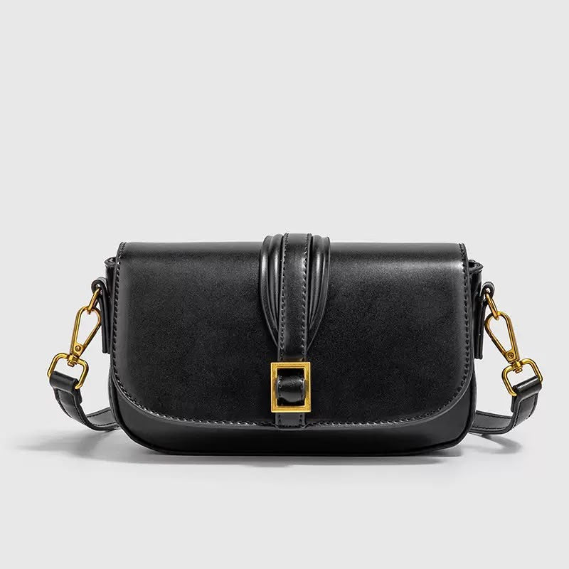 Taupe faux-leather crossbody bag