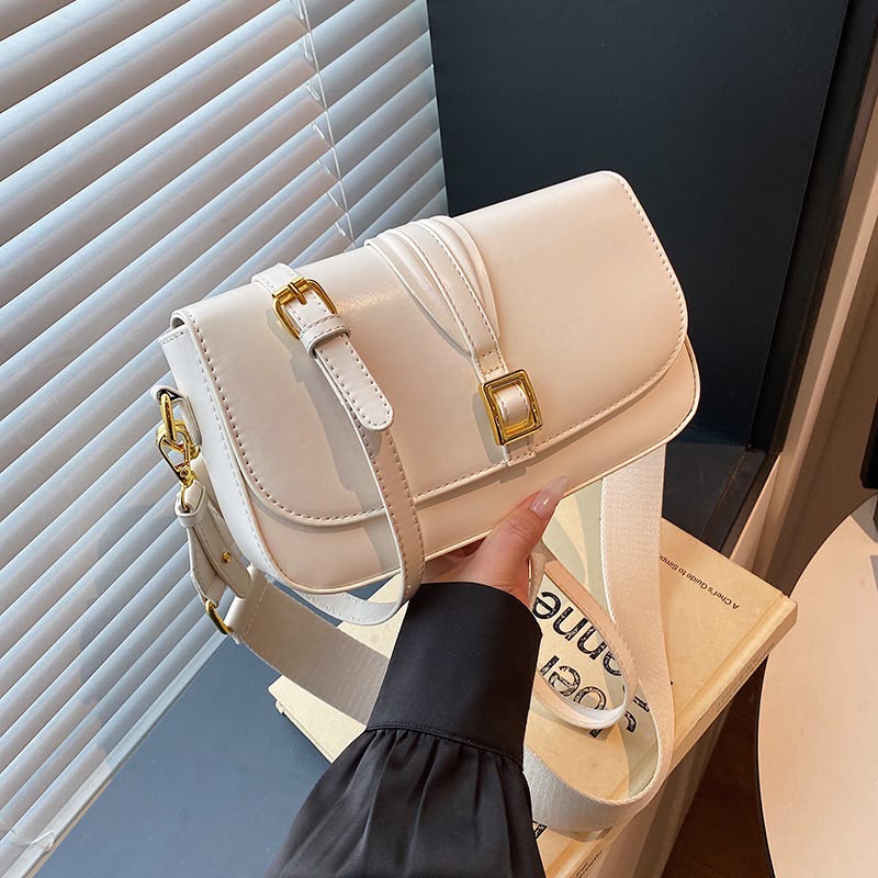 Taupe faux-leather crossbody bag