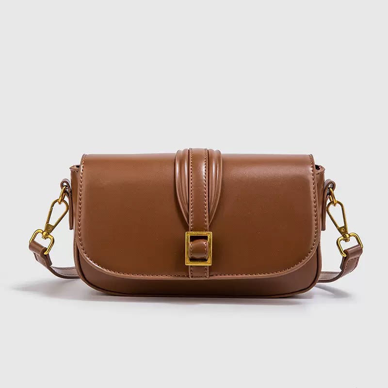 Taupe faux-leather crossbody bag