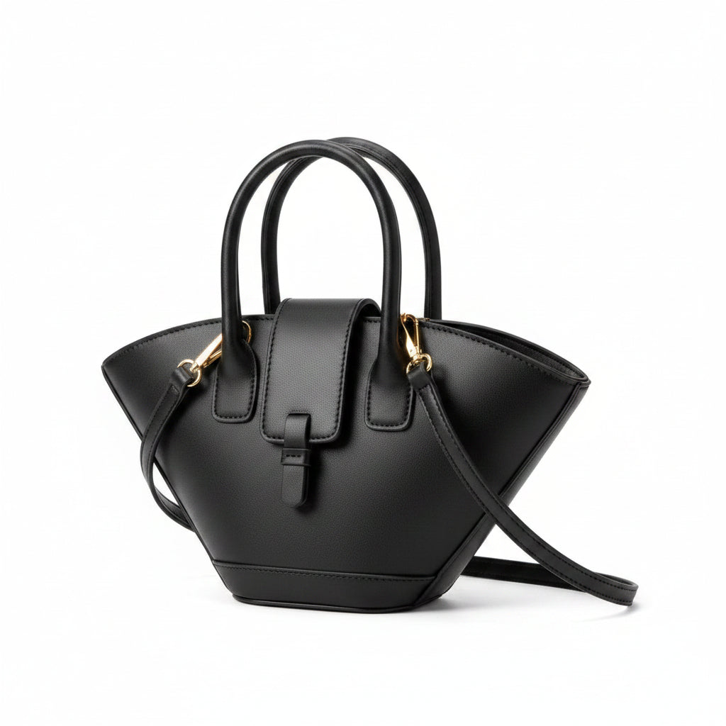 Mini Sculptural Fan-Shape Mini Tote & Shoulder Bag
