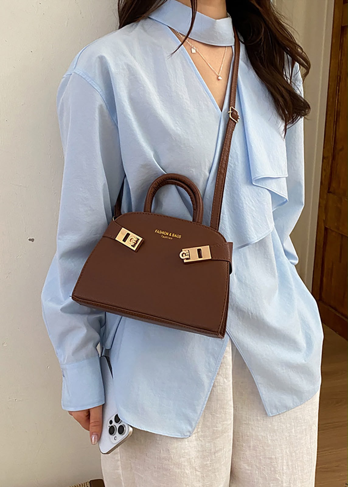 PU Leather Shell Handbag