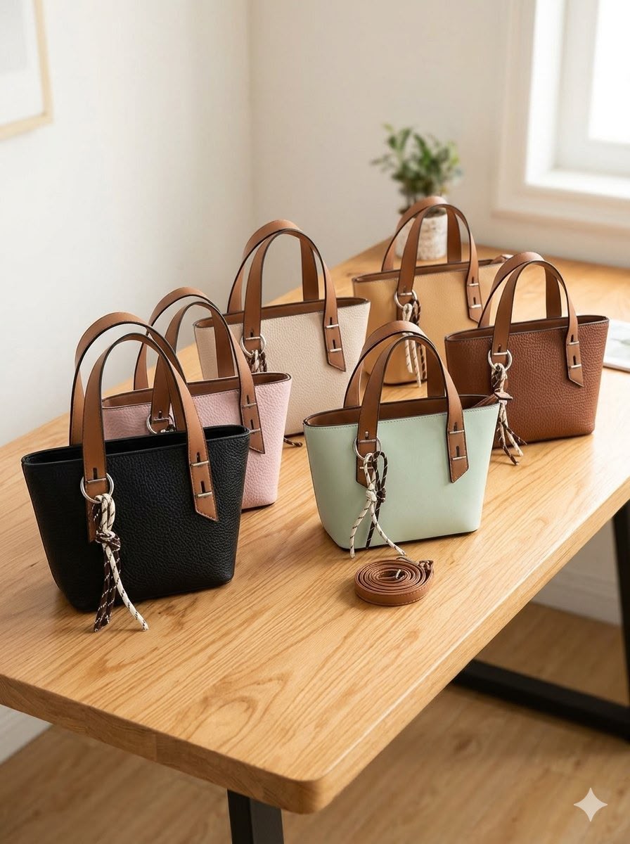 Pebbled mini tote bag