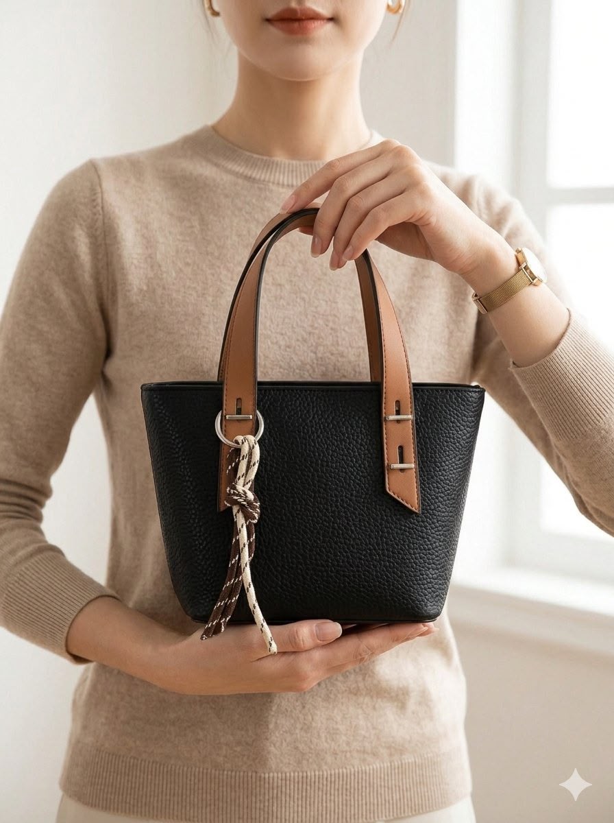 Pebbled mini tote bag