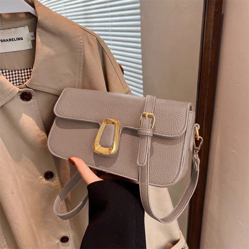 Stylish faux-leather shoulder bag