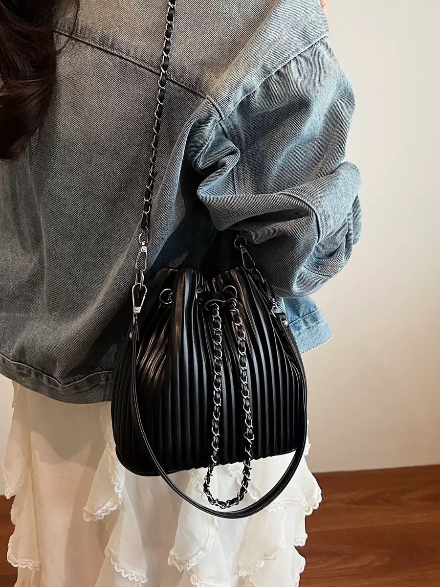 Mini Pleated bucket bag