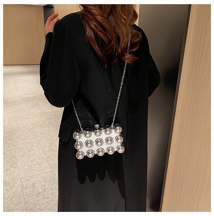 Acrylic bubble box clutch handbag