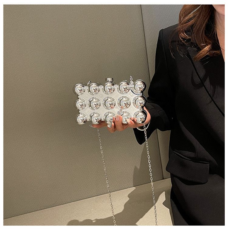 Acrylic bubble box clutch handbag
