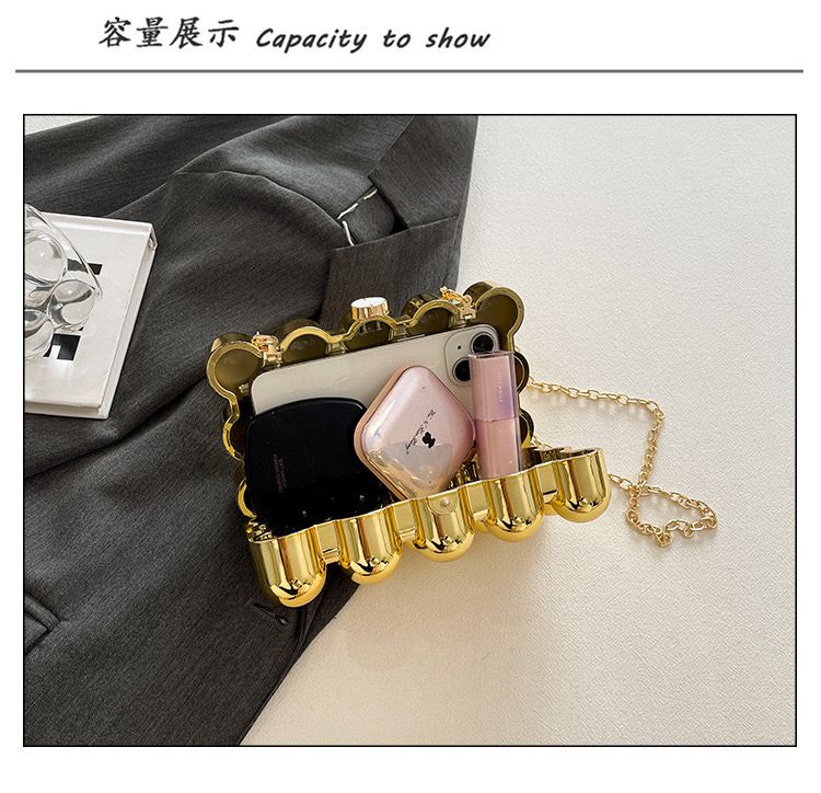 Acrylic bubble box clutch handbag