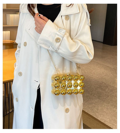 Acrylic bubble box clutch handbag