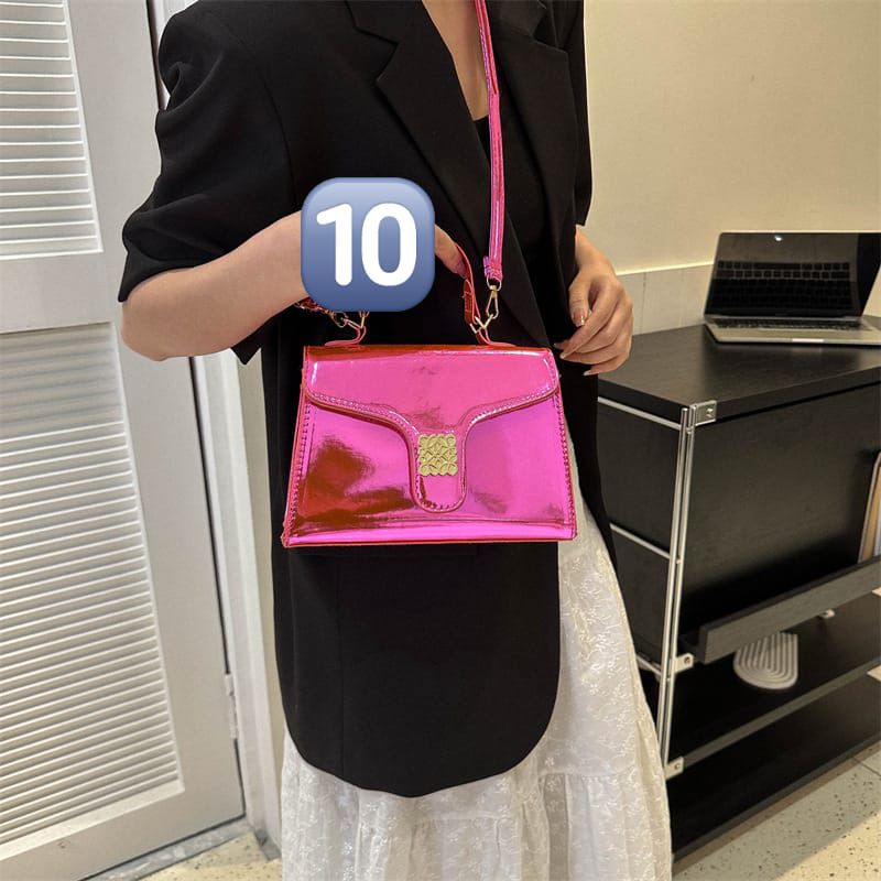 Glossy metallic handbag