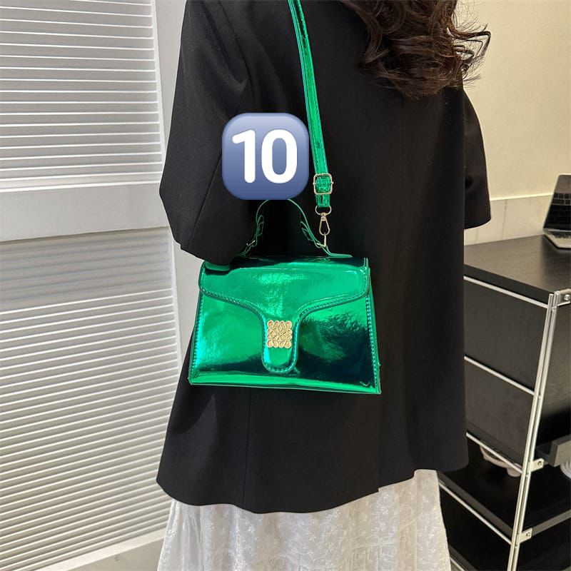 Glossy metallic handbag