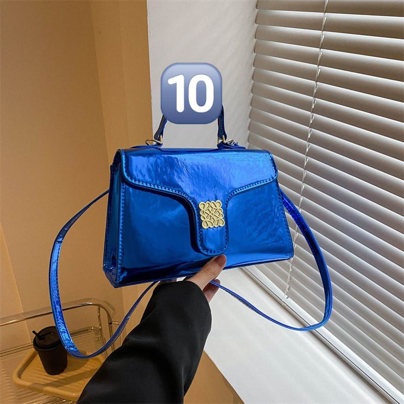 Glossy metallic handbag