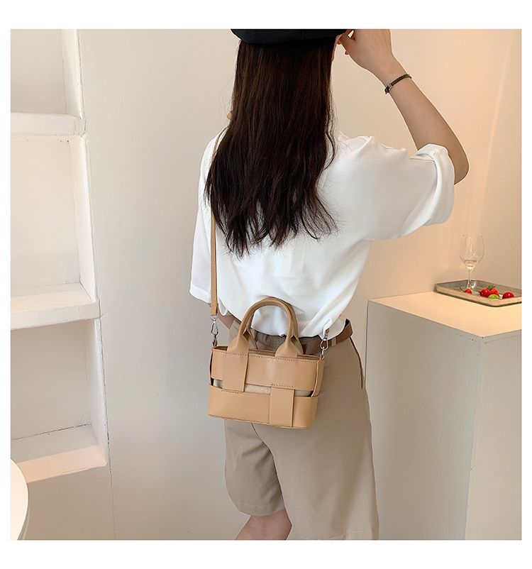Woven mini tote bag